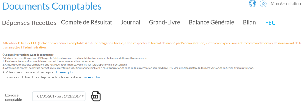 Fichier Des Ecritures Comptables Fec Centre D Aide