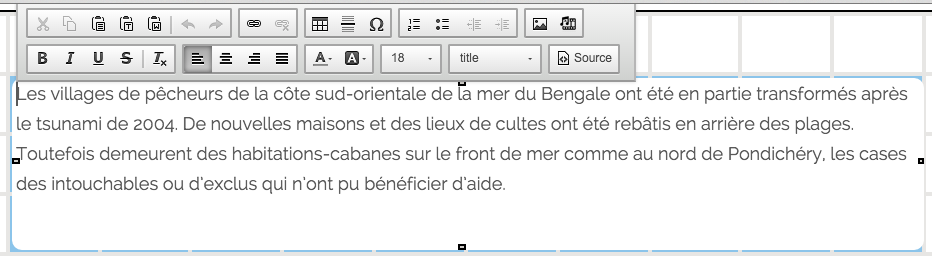 Ajouter un bloc texte à la page – Centre d'Aide